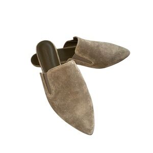 Jenni Kayne Taupe Suede Pointed-Toe Slip-On Mules size 40